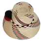 Summer Wayuu hat with tricolor pompoms and tribal pattern design