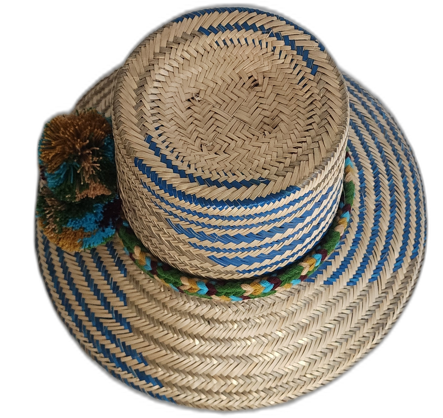 Wayuu handmade hat with adjustable fit and earthy colorful details