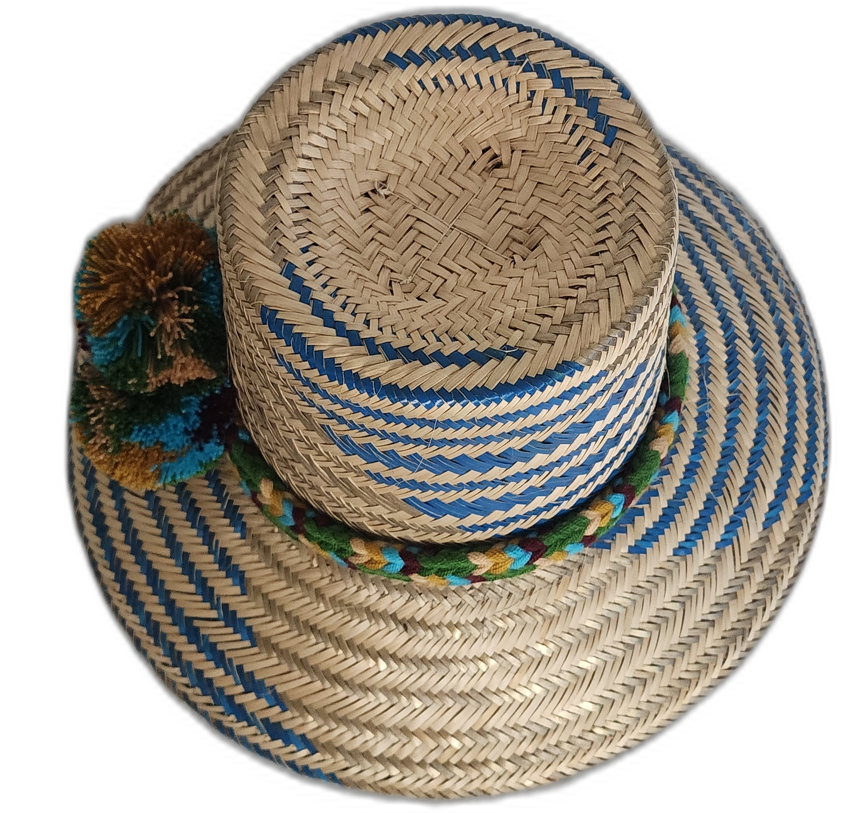 Wayuu handmade hat with adjustable fit and earthy colorful details