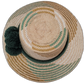 Aspen boho hat featuring handcrafted green Iraca palm fiber and dark green pompom accents

