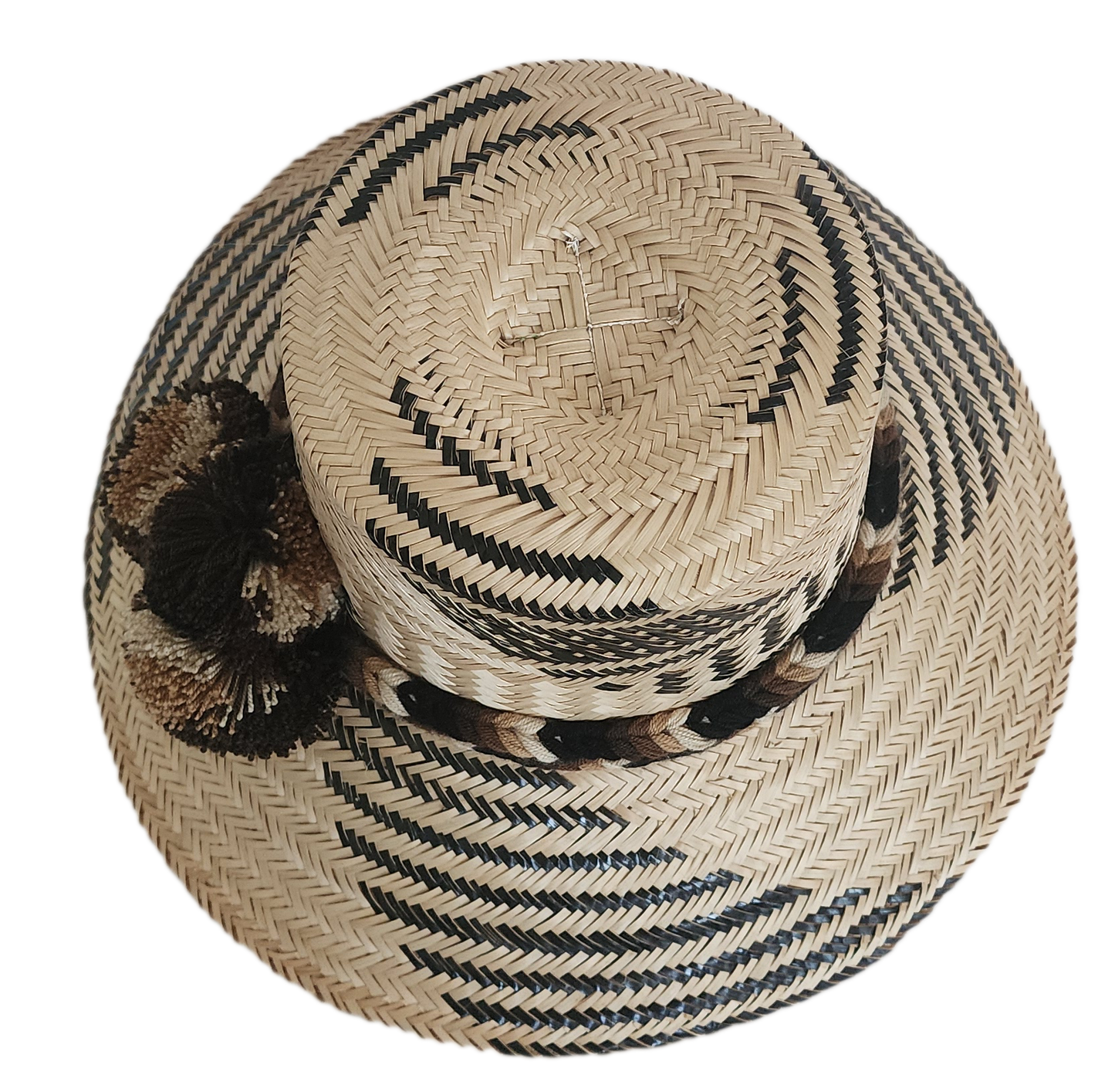 Handcrafted beach straw hat, perfect as a stylish beach hat and loved for its warm weather hat flair.
