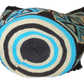 Bohemian handmade Wayuu bag featuring triangle patterns and braided strap.