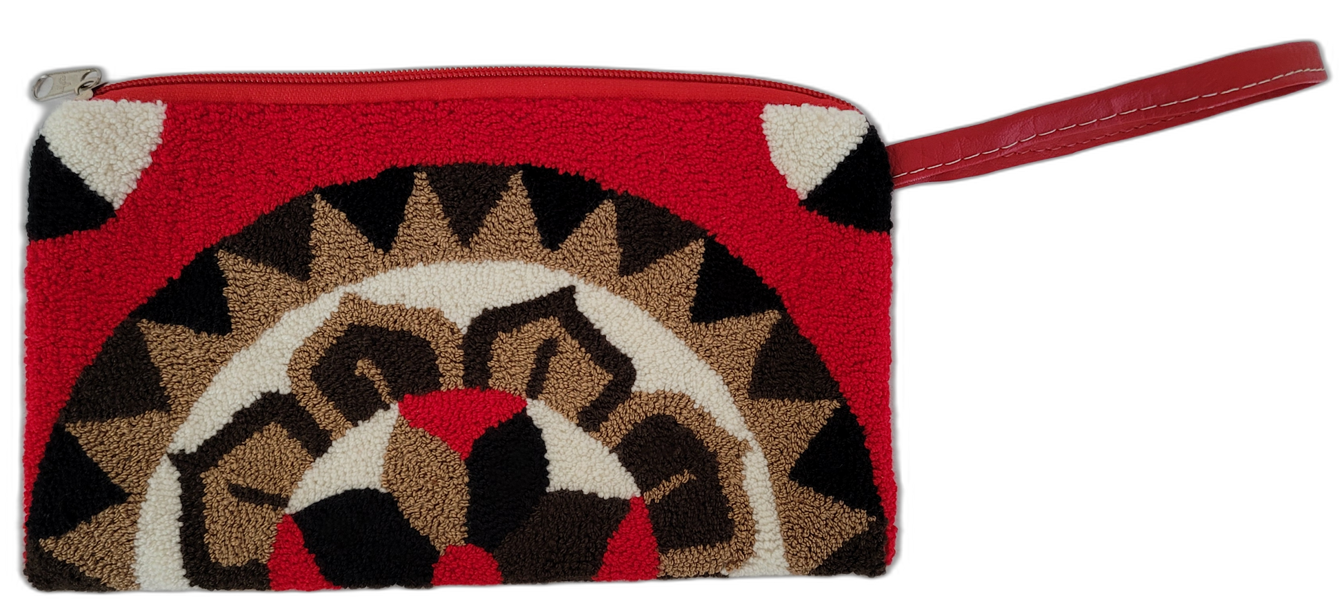 1 Fair trade boho chic punch needle clutch with traditional Wayuu craftsmanship.

