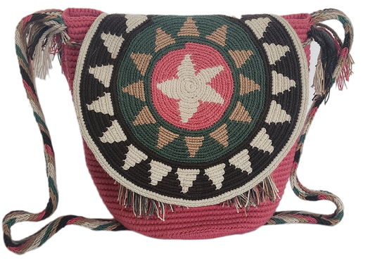 Ezra Medium Handmade Crochet Wayuu Bag with Lid