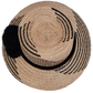 Elegant black Wayuu straw hat with bold black pompoms, artisan crafted.

