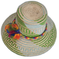 Boho Chick hat with braided band and vibrant multicolor pompom set
