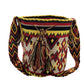 Boho crossbody bag with bold Wayuu motifs and intricate colorwork. Crafted by Wayuu women using traditional crochet techniques.