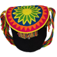 Handmade boho chick Wayuu bag featuring bright crochet patterns and a lid