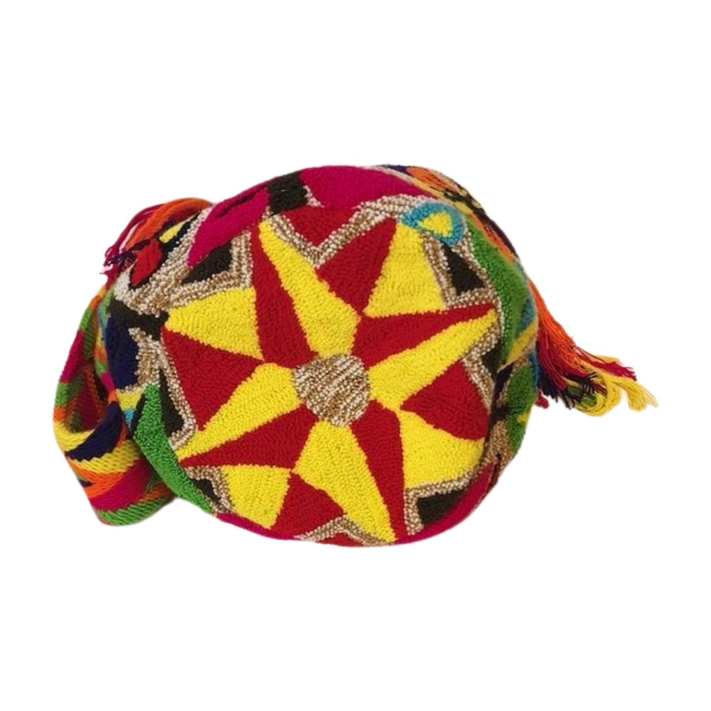Artisan-crafted Wayuu crossbody bag in crochet colorful bohemian style