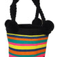 Handmade bohemian bag crafted in Colombia with rainbow stripes and braided handles—ideal for stylish, everyday use.