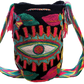 Boho-chick Wayuu shoulder bag with punch needle patterns
