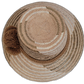Elegant beige Wayuu straw hat with artisan brown pompom accents.

