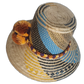 Bohemian straw hat with vibrant accents, handmade from natural materials by indigenous Wayuu artisans.