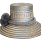 Minimalist Wayuu hat in natural straw with matching gray accents