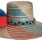 Colorful Boho Chick hat with bold woven patterns and vibrant design