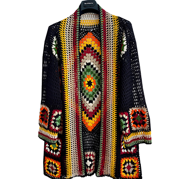 Giselle  Handmade Crochet Jacket with Granny Square Design - Wuitusu
