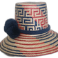 Colorful Boho Chick Hat with geometric Wayuu patterns, expertly woven by hand
