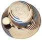 "Colorful, handcrafted Wayuu hat from Wuitusu, adorned with cultural pompoms, made from Iraca palm fibers."