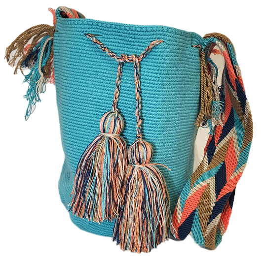 Lily Unicolor Large Handmade Wayuu Mochila Bag