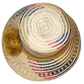 "Colorful handmade Artisan Wayuu Hat from Iraca palm, adorned with significant cultural pompoms, crafted by Wayuu artisans."