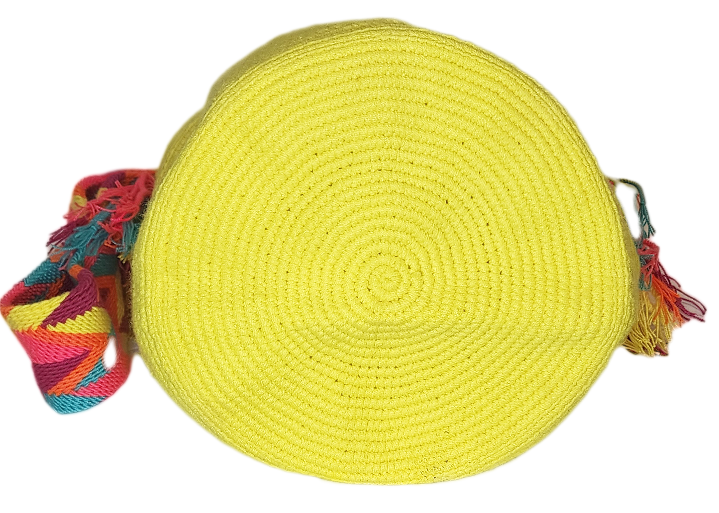 "Colorful handmade crochet bags by Wayuu women, showcasing vibrant bohemian patterns and artisanal craftsmanship."