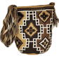 "Colorful handmade crochet Wayuu bag featuring geometric patterns, made by indigenous artisans, adjustable for shoulder or cr
