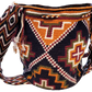"Colorful handmade Crochet Wayuu bag with geometric designs, crafted by Wayuu artisans, perfect for versatile use."