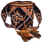 "Colorful handmade Crochet Wayuu bag with geometric designs, crafted by Wayuu artisans, perfect for versatile use."