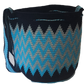 "Colorful handmade crochet Wayuu handbag by Wuitusu, displaying traditional bohemian patterns and intricate craftsmanship."
