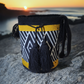 "Colorful handmade Wayuu crochet bag crafted by artisans, featuring vibrant patterns and a versatile boho design."