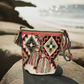 "Colorful handmade Wayuu crochet bag, featuring intricate patterns and a boho design, ideal for versatile use."