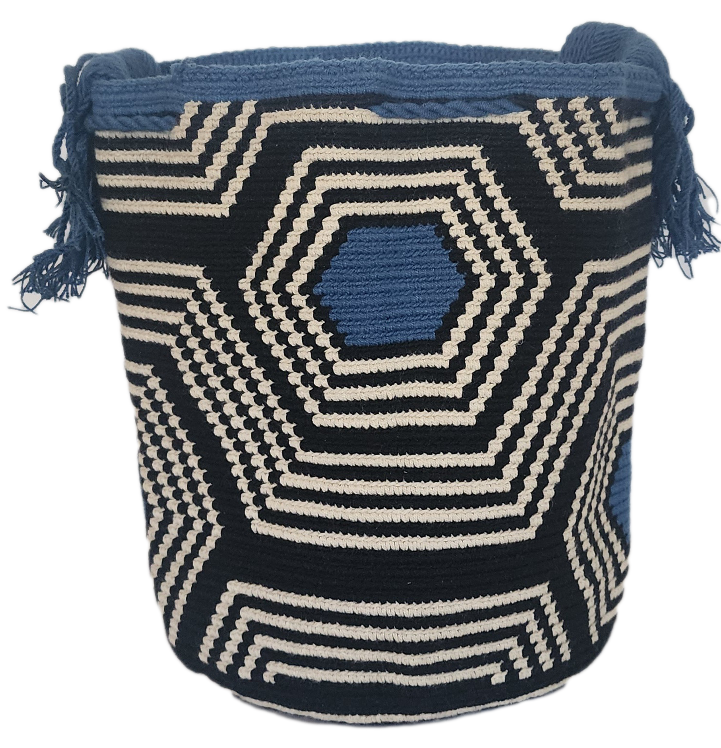 "Colorful handmade Wayuu crochet bag, showcasing exquisite craftsmanship and geometric patterns, perfect as a boho crossbody 