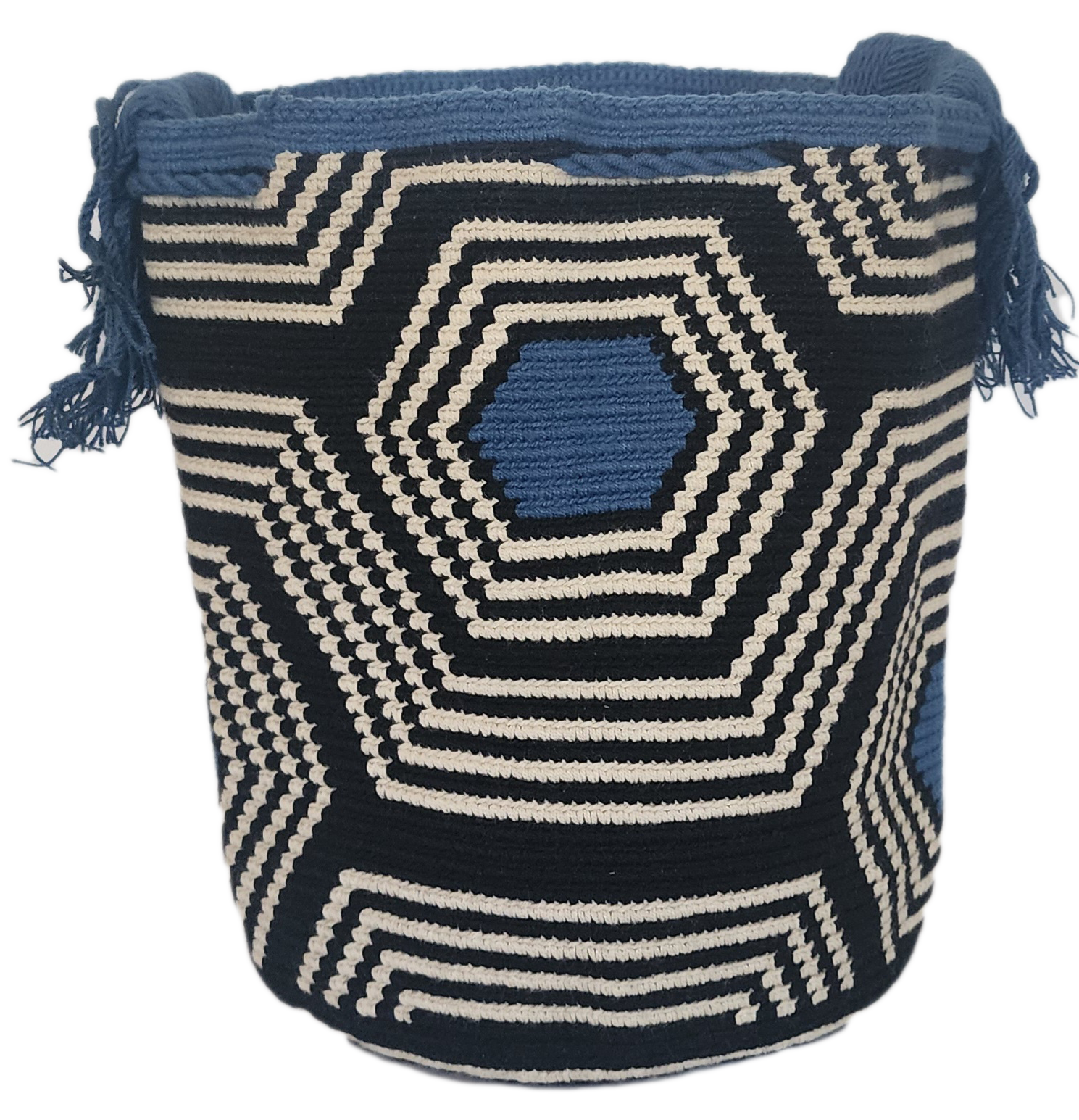 "Colorful handmade Wayuu crochet bag, showcasing exquisite craftsmanship and geometric patterns, perfect as a boho crossbody 