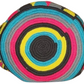 "Colorful handmade Wayuu crochet bag with geometric patterns, ideal as a boho crossbody or shoulder bag."