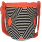 "Colorful handmade Wayuu crochet bag with geometric patterns, adjustable woven strap, ideal for versatile bohemian style."