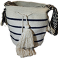 "Colorful handmade Wayuu crochet bag with intricate geometric patterns, showcasing traditional craftsmanship and ethical fash