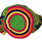 "Colorful handmade Wayuu crochet bag with intricate patterns, adjustable strap, showcasing bohemian charm and artisan craftsm