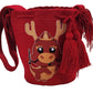 "Colorful handmade Wayuu crochet bag with vibrant bohemian designs, showcasing artisan craftsmanship and ethical fashion."