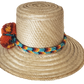 "Colorful handmade Wayuu hat crafted from Iraca palm fibers, adorned with culturally significant pompoms for style and prospe