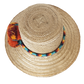 "Colorful handmade Wayuu hat crafted from Iraca palm fibers, adorned with culturally significant pompoms for style and prospe