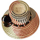 "Colorful Handmade Wayuu Hat from Iraca palm fibers, adorned with culturally significant pompoms, crafted by Wuitusu artisans