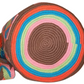 "Colorful handmade Wuitusu Crochet Wayuu Bag by Colombian artisans, featuring vibrant geometric patterns and a long, comforta