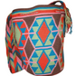 "Colorful handmade Wuitusu Crochet Wayuu Bag by Colombian artisans, featuring vibrant geometric patterns and a long, comforta