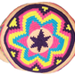 "Colorful handmade Wuitusu crochet Wayuu bag, showcasing traditional geometric patterns and a long woven strap for versatile 