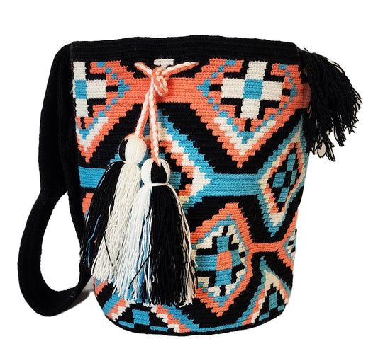 Colette Large Handmade Crochet Wayuu Mochila Bag