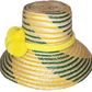 "Colorful handmade Wuitusu Wayuu hats crafted from Iraca palm fibers, featuring distinctive pompoms and versatile styling opt