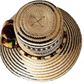 "Colorful handwoven Wayuu hat made from Iraca palm, adorned with cultural pompoms for prosperity, adjustable to fit all sizes