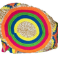 "Colorful Wuitusu Artisan Wayuu Crochet Bag with hand-applied crystals, vegan-friendly, supporting Wayuu children."