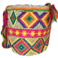 "Colorful Wuitusu Artisan Wayuu Crochet Bag with hand-applied crystals, vegan-friendly, supporting Wayuu children."