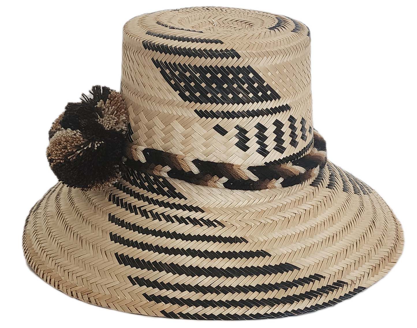 Handcrafted beach straw hat, perfect as a stylish beach hat and loved for its warm weather hat flair.
